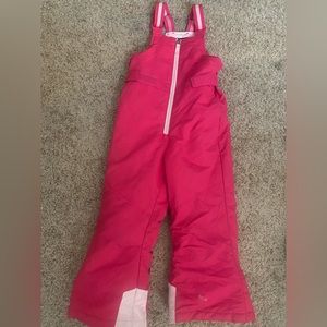 Dark pink Swiss Tech snow bibs.  Size 4-5.  Excellent used condition.